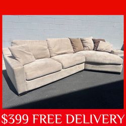 2 Piece Large SECTIONAL couch set sofa recliner (FREE CURBSIDE DELIVERY)