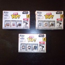 3 Funko Bitty Pop! Star Wars 4 Pack W/Mystery Pop Inside