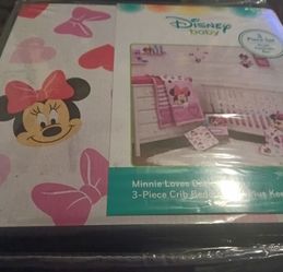 Disney Baby Minnie Loves Dot 3-Piece Crib Bedding Set