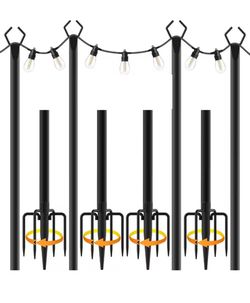 String Light Poles 4 Pack