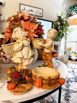 4 pieces Harvest Figurine Set with Bowl