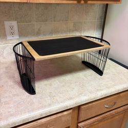 Wood & Metal Folding Serving Tray