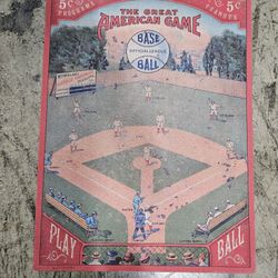 Vintage The Great American Game Baseball Game Canvas Art (28" × 21")