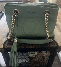 Sage and gold Valentino by Mario Valentino large tote shoulder bag