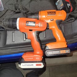 2 BLACK+DECKER 20V MAX POWERCONNECT Power Drill Cordless Drill Driver 