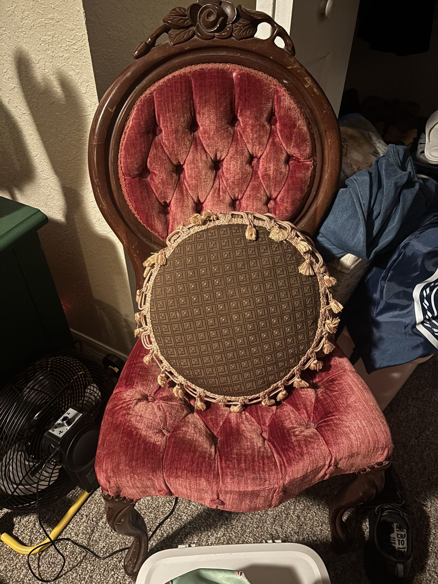 Red Velvet Vintage Chair