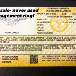 14k White Gold Engagement Ring - Never Used