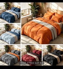 2/3pcs Solid Color Comforter Set, Soft Fluffy Bedding with Microfiber Filling, Lightweight Breathable All-Season Bedding Including Comforter And Pillo