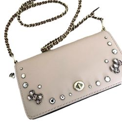 NEW Coach 1941 Ladies Crystal Chain Dinky Crossbody Bag in Nude Pink
