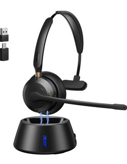 Wireless Headset with Mic for Work