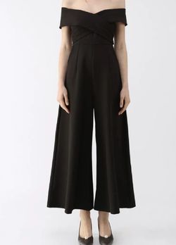 Black Cross Off Shoulder Jumpsuit