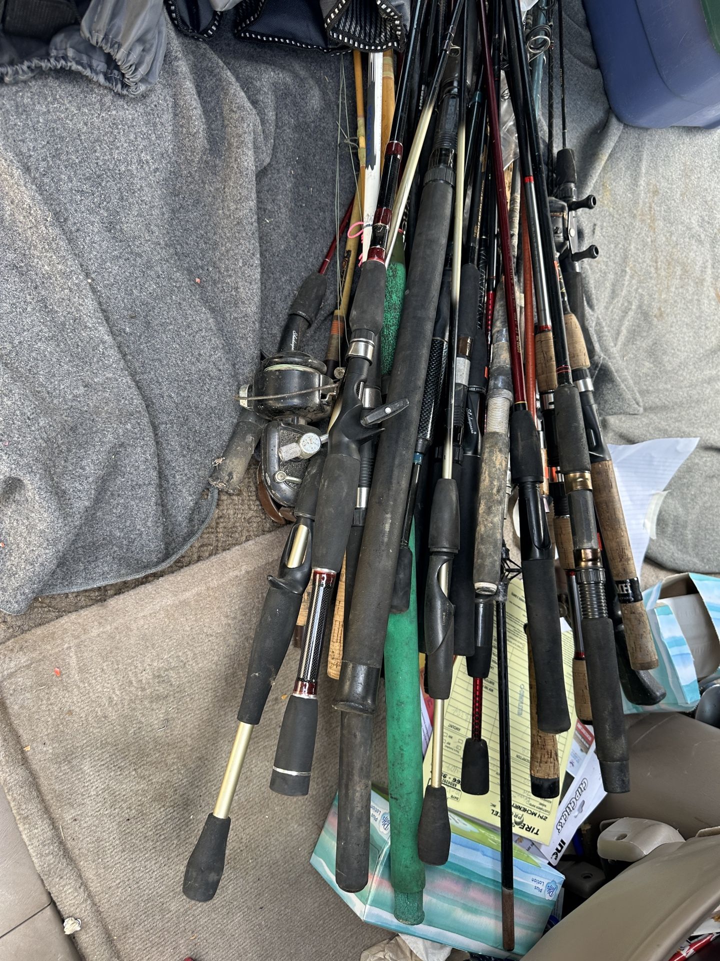 50 Plus Rods Reels Fishing Poles 12 Canvas Tents 4 Cots Camping Stove 12 Sleeping Bags