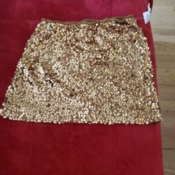  Gold Sequin Skirt, Medium Size.  Never Used
