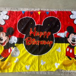 Mickey Mouse happy Birthday Banner. 5x3
