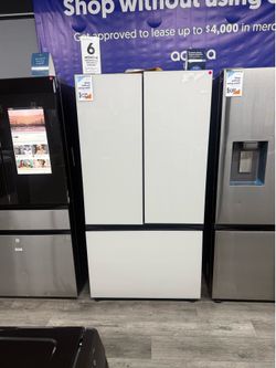 😍 SAMSUNG BESPOKE 30 CU FT WHITE GLASS FRENCH DOOR REFRIGERATOR 😍
