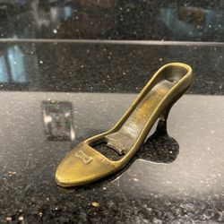 Antique Collectible Brass Bottle Opener In Shape Of Shoe 5”x1.5”