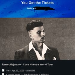 Rauw Alejandro Floor Seats San Francisco 4/7 Show