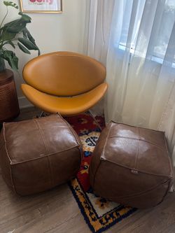 Japanese leather ottomans