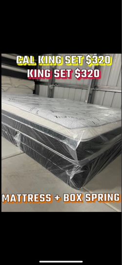 King set and cal king set (mattress + box spring)