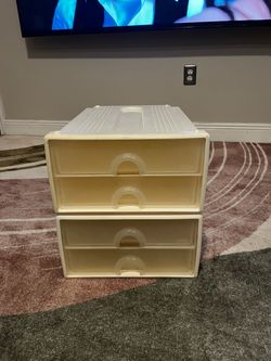 Set of 2 Plastic 2-Drawer Storage Units