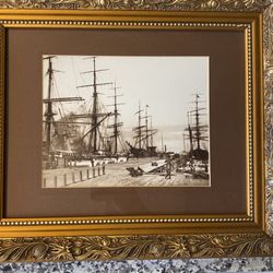 SAN FRANCISCO  WARF 1900 15x18  MATTED PHOTO BY HENRY PEABODY 1900