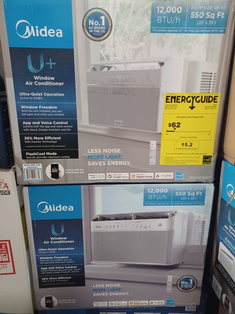 12000btu Windows Ac U-shaped Ultra Quiet/ Smart WiFi By Media. Brand New SEALED