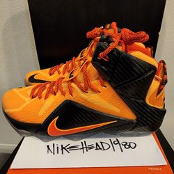 SIZE 10 NIKE LEBRON 12 XII WITNESS ZOOM JORDAN DUNK CRIMSON BLACK KOBE