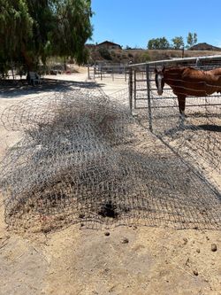 Wire fencing - large pile of used fencing pieces