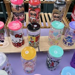 Valentines Day UV Glass Cups Hello kitty Minni Mickey
