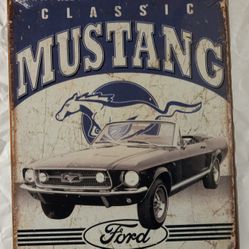 Classic Ford Mustang Tin Metal Sign 16" X 12 1/2" Sealed 