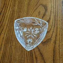 Vintage Crystal Triangle Candy Dish