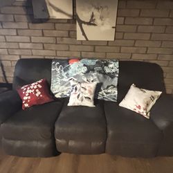 Dark Brown electric 3 seater couch/ fabric