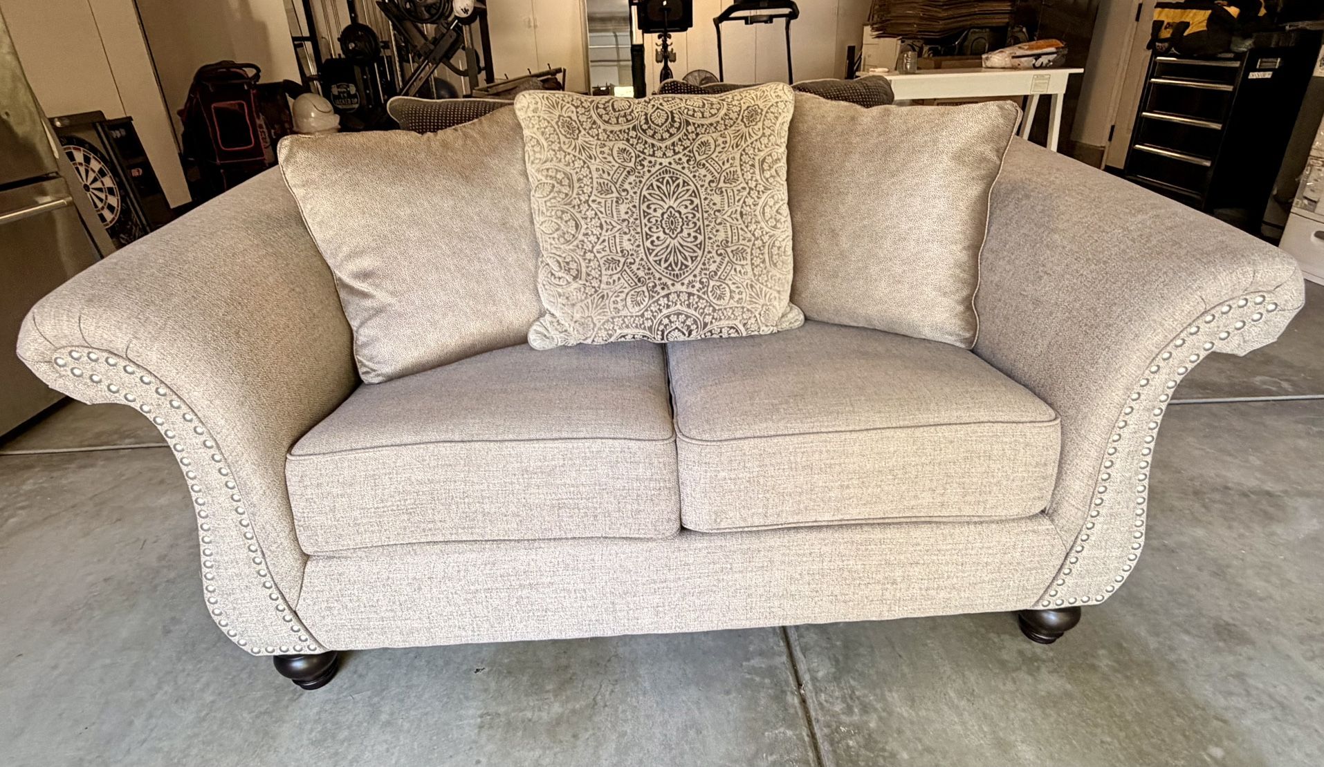 Neutral Loveseat Sofa – 65”W x 38”D x 29”H