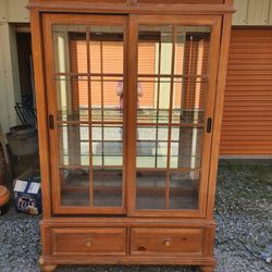 Large Broyhill Lighted Cabinet For