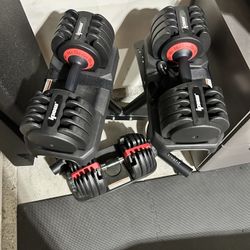 Adjustable Dumbbells And Stand (great Deal)