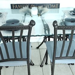 Glass Dining Table with 4 Chairs