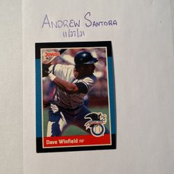 1988 Dave Winfield New York Yankees Donruss All Star Baseball Card