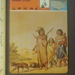 1980 Panarizon Indian Dogs Pulling Sleds Bearing Burdens Chippewa Family Large Over-sized Card Collectible Vintage Italy