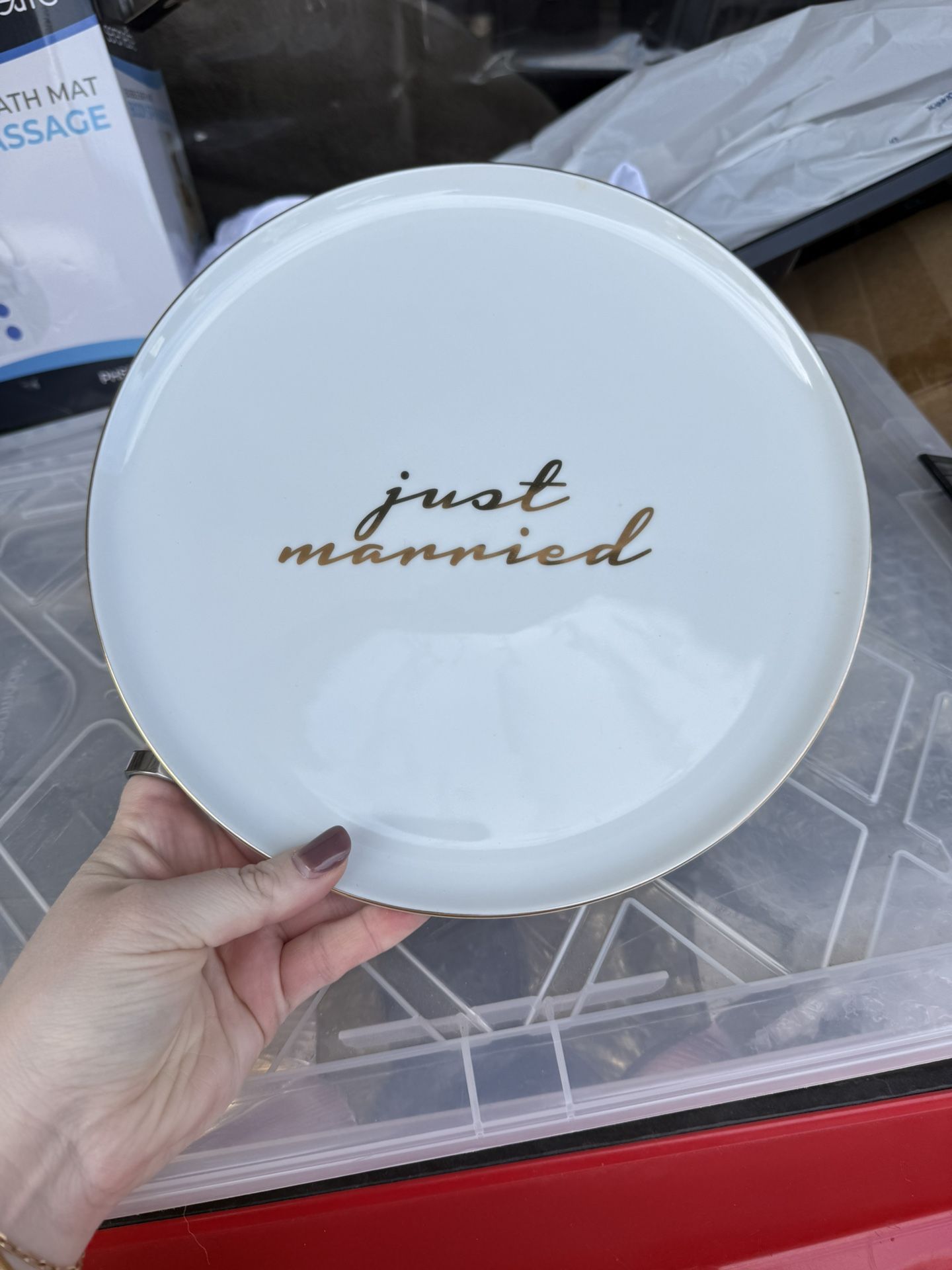 Just Married Cake Platter