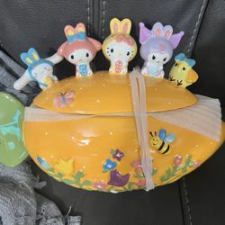 Hello Kitty Easter Ceramic Blue Sky Clayworks