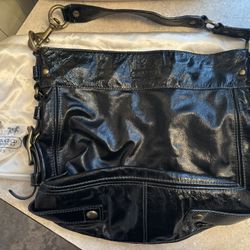 Vintage Patented Leather Coach Tote