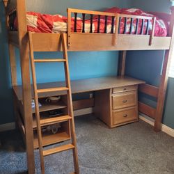 Bombay Twin Size Loft Bed- Includes Mattress 