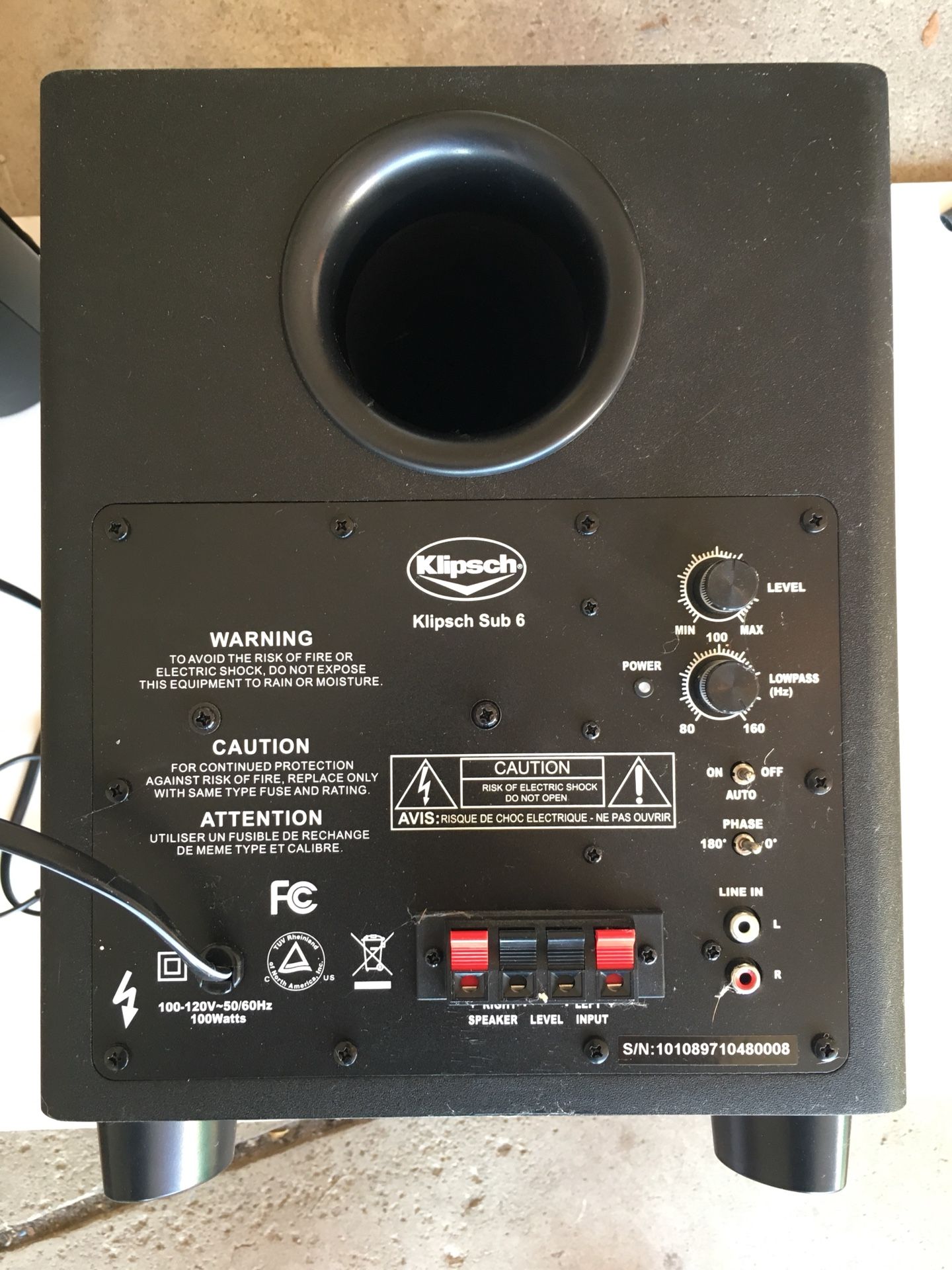 Klipsch Subwoofer Sub 6 with 3 Speakers