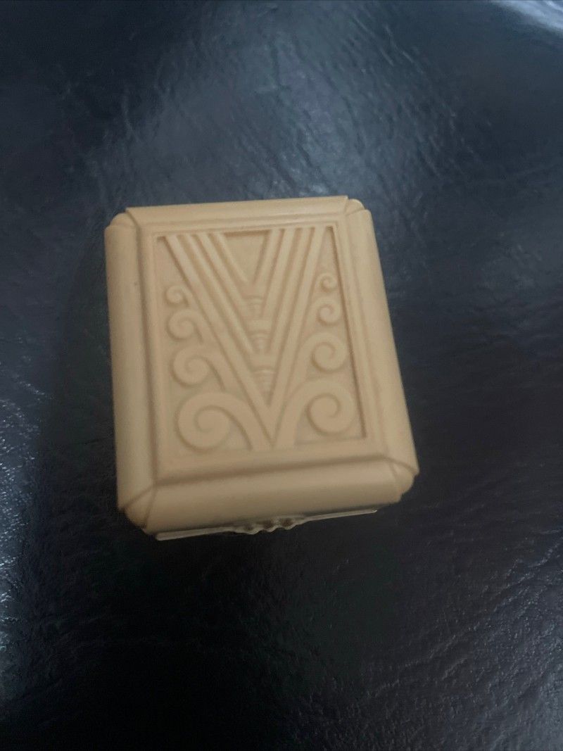 Antique Art Deco Ring Box Red Velvet 