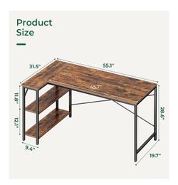 55 in L Shaped Desk
