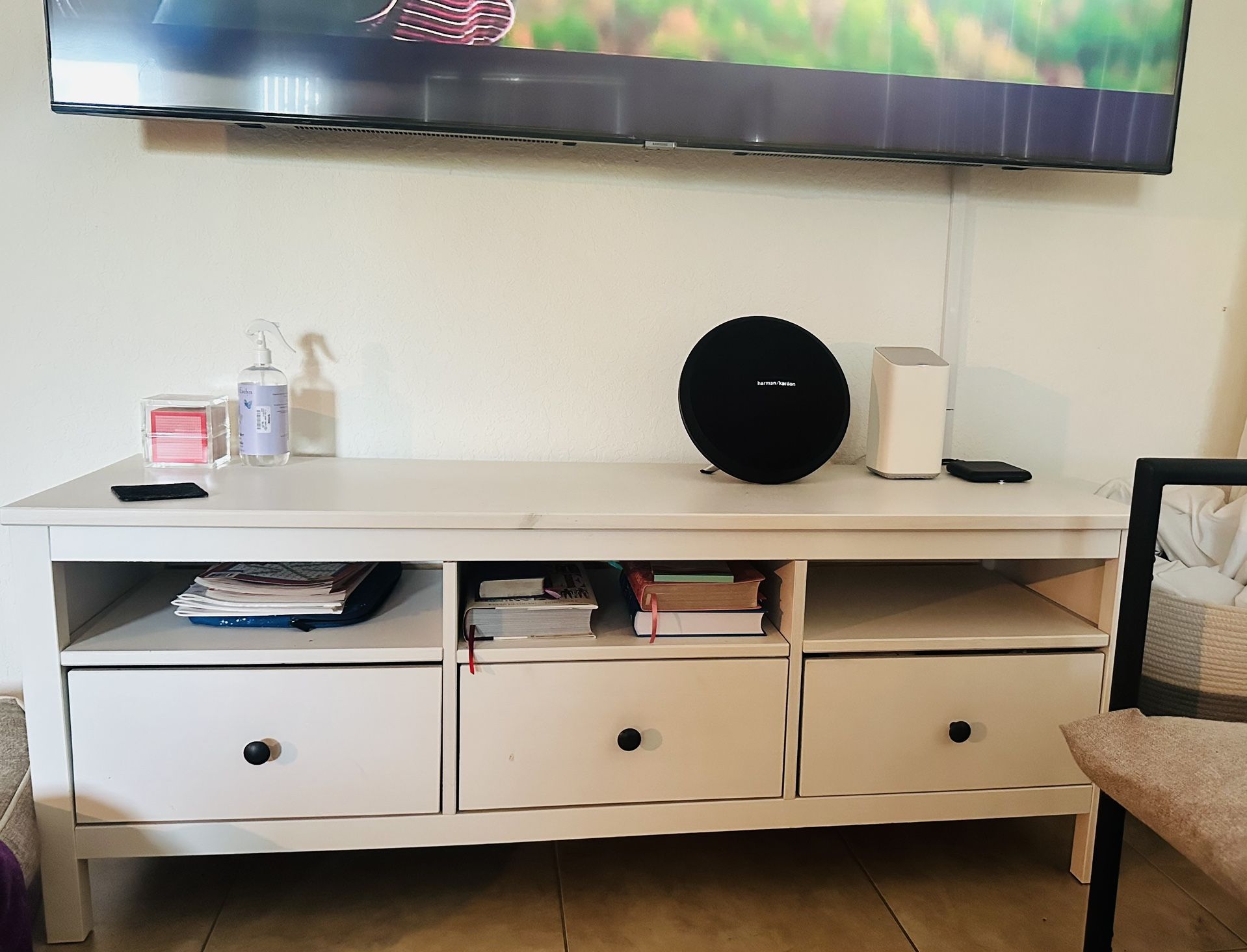 IKEA TV unit, white stain