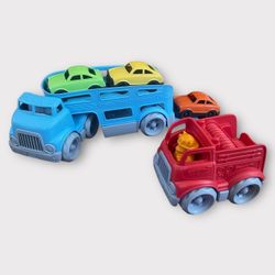 Green Toys | Mini Fire Truck & Car Carrier