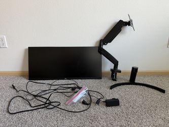 LG 29" UltraWide Monitor + Desk Stand & Adjustable Monitor Arm