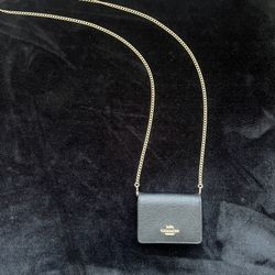 COACH WALLET w/ Gold Chain Strap