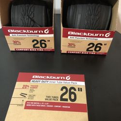 NEW Blackburn 26” Bike Tire & Tube Refresh Kit (2 Tires + 2 Tubes)